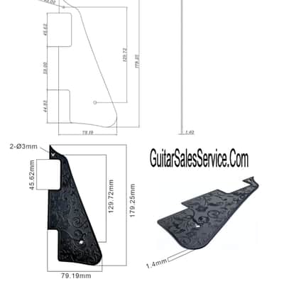 Les Paul Style Aluminum Alloy Engraved Pickguard - Chrome image 2