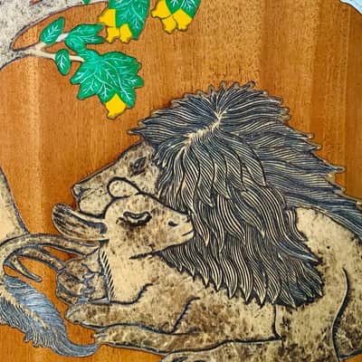 Blueberry Handmade Jumbo Acoustic Guitar Faith - Lion and Lamb Motif image 18