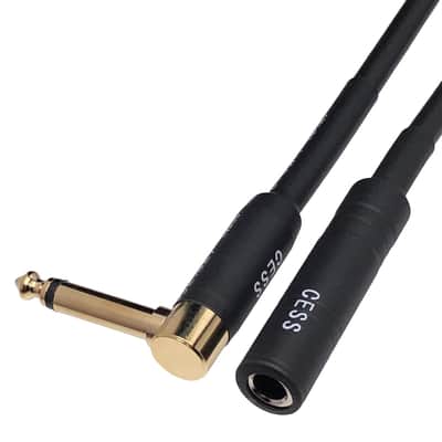 Low-Noise Right Angle 1/4 TS Male to Female Guitar Extension Cable, 2 Pack image 2