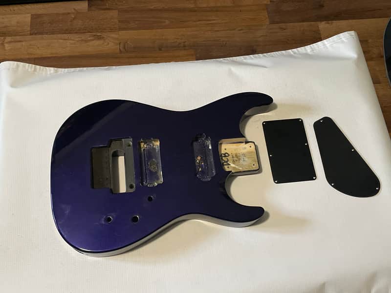 1999 Made in Japan Jackson DR7 Dinky 7 String Purple Guitar Body Floyd Ready image 1