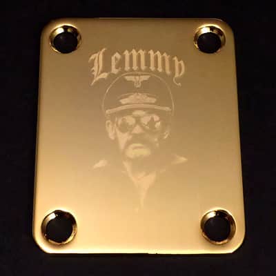 GUITAR NECK PLATE Custom Engraved Etched - Fits Fender - LEMMY Kilmister Motorhead - Gold image 2
