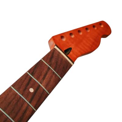 Tele Style neck Roasted flame maple with rosewood fretboard (Satin) image 3