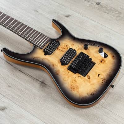 Dean Exile Select 7 Floyd Fluence 7-String Guitar, Natural Black Burst image 1