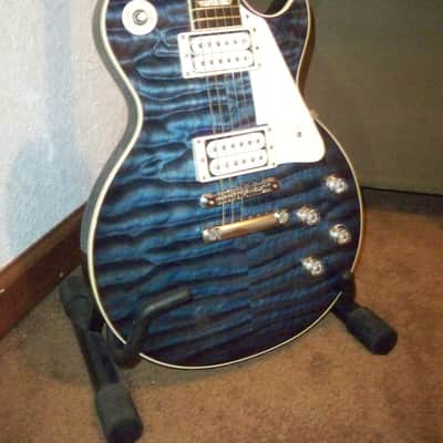2010 Lays Guitar Co Gibson Les Paul Special Standard Custom Shop Historic Makeover Quiltted Blue Burst 60s Thin Neck image 2