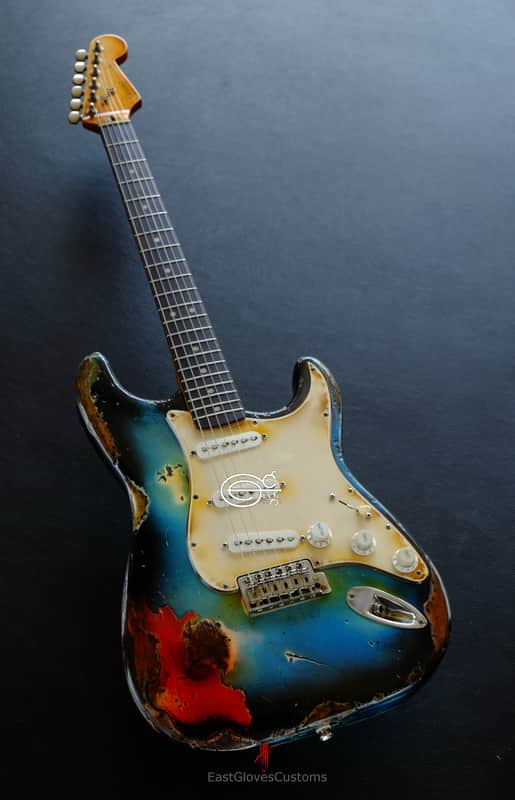 Fender Stratocaster Pelham Blue Heavy Aged Relic by East Gloves Customs image 1