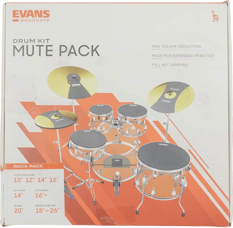 Evans SoundOff Rock Drum Mute Pack 10 12 14 16 22 Hi-Hat Cymbal Mutes - Black image 1