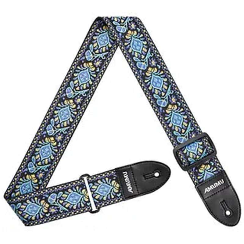 AMUMU Vegan Guitar Straps - Vintage Blue Tapestry image 1