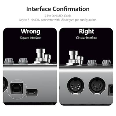 MIDI Cable, 2-Pack 3-Feet Male to Male 5-Pin MIDI Cable Compatible with MIDI Keyboard, Keyboard Synth, Rack Synth, Sampler, External Sound Card, Sound Source and Other Music Gear image 3