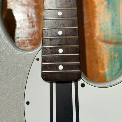Peavey Rockmaster Silver Metallic Black Stripe 3/4 Scale Electric Guitar 2010s - Graphic image 11