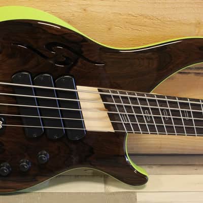 Dingwall Custom Shop Afterburner II Natural Ziricote X-Top Ferrari Green Back image 2