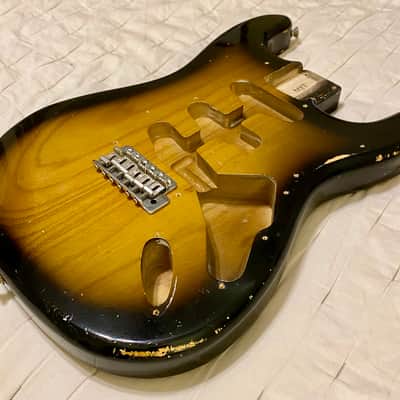 MJT USA Stratocaster Relic Body Ash Nitro Two Tone image 1
