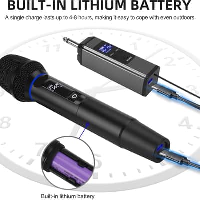 Dual Wireless Handheld Microphone System with RGB Lights, 2.4G Stable Transmission, 99 Channels, Heart-Shaped Pickup for Karaoke, Stage Performance, Vocal Concert image 3