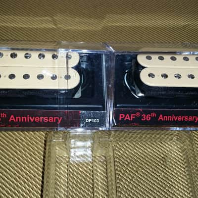 DiMarzio DP223 PAF Bridge and DP103 Neck Humbucker 36th Anniversary Pickup Set. Standard Spacing, Do image 1