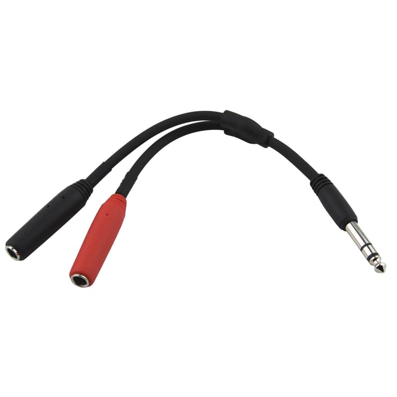 Pig Hog Solutions - 6" Y-Cable, Stereo 1/4"(M)-Dual Mono 1/4"(F)- Splitter/Merger/Breakout, PY-S214F image 1