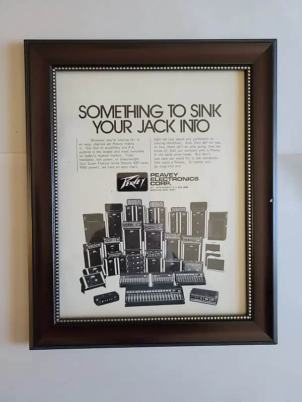 1973 Peavey Amps Promotional Ad Framed Peavey Amps & PA's Available For 1973 Original image 1