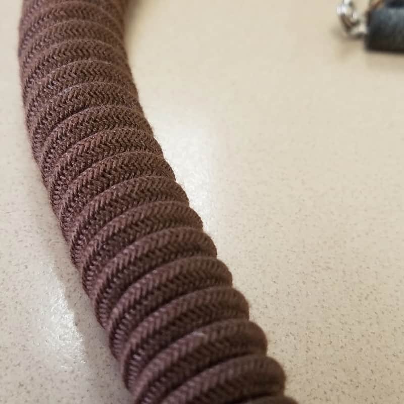 Western Electric Cloth-wrapped Microphone Headset cord coiled 1940s - Brown image 1