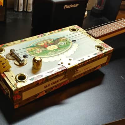 4 String San Cristobal Cigar Box Electric Guitar image 1