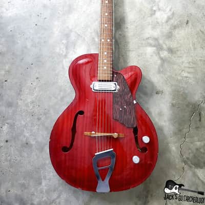 RARE Julio Giulietti  Model A2 Italian Semi-Hollow Jazzbox Electric Guitar w/ OHSC! (1962, Cherry) image 3