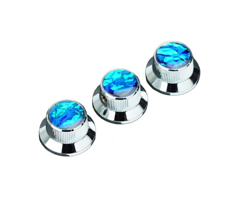 Top Hat Potentiometer Control Knobs with 6.3mm Dia. Shaft Pots - 3PCS CNC Aluminium alloy Bell Speed Tone Volume Switch Knob Replacement for Electric Guitar or Precision Bass, Chrome CKB019B image 1
