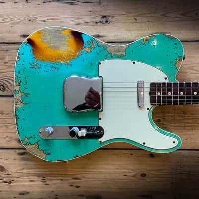 2021 FENDER CS - LTD ED '60 TELECASTER CUSTOM - SEA FOAM GREEN OVER SUNBURST RELIC image 18