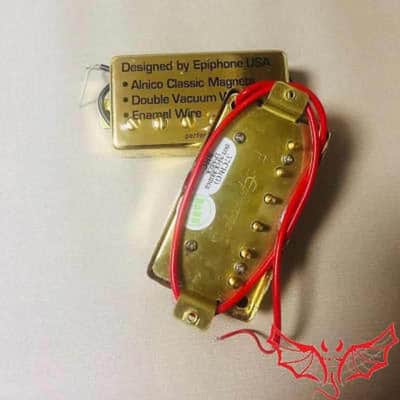 Epiphone Alnico Classic Humbucker Pickups Neck and Bridge Set In Gold Fit Epiphone LP Les Paul SG ES image 3