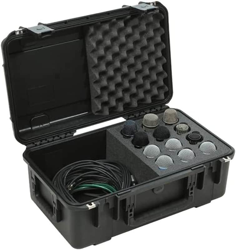 SKB Music iSeries Waterproof 12-Mic Case with Storage Compartment with PE Foam Interior image 1
