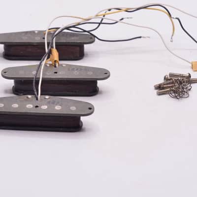 1979-1980 Vintage Set of Fender Stratocaster Pickups Gray Bottom Flat-Pole 100% Original 1970's with Springs and Screws image 12