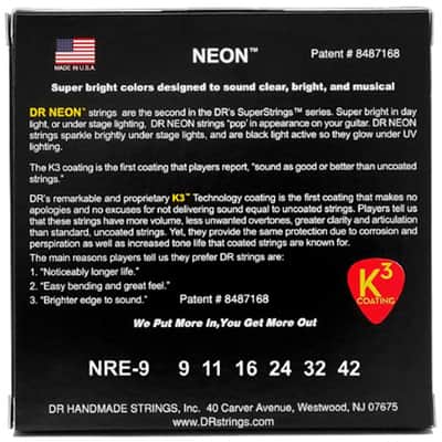 Hi Def Neon Red 6 Cordes Light 9-42 DR Strings image 3
