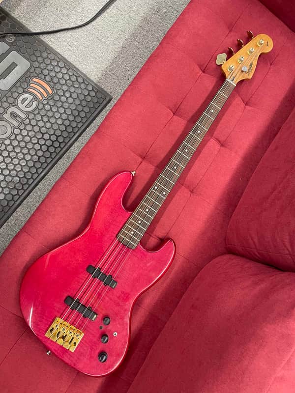 Hohner JJ Bass w/ Preamp Squier neck and Upgraded Bridge - Red Flame image 1