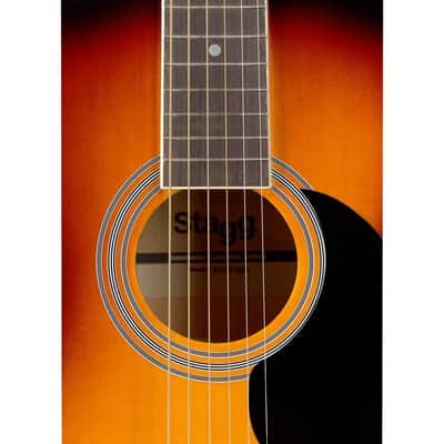 Stagg 4/4 Auditorium Acoustic Guitar - Sunburst - SA20A SNB image 2