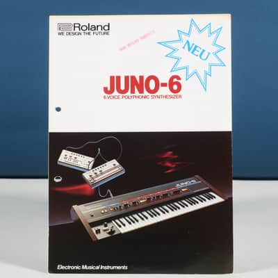 Roland Juno-6 polyphonic synthesizer brochure in German