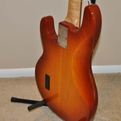 Music Man Stingray Fretless Bass Guitar- Orange Burst image 7