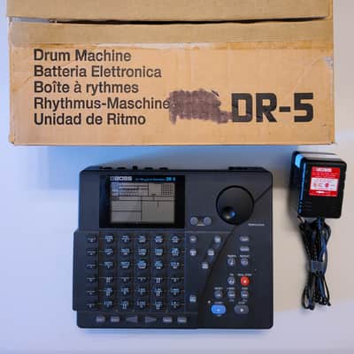 Cleaned Boss DR-5 Dr. Rhythm with Box and power supply, fresh internal battery