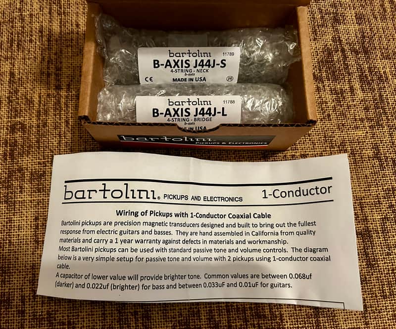 Bartolini B-Axis Jazz Bass Pickups (4-string) 2026 - Black image 1