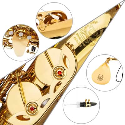 New 2025 Eb Alto Saxophone – Professional Brass Sax with Carrying Case, Full Cleaning Kit & Stand image 5