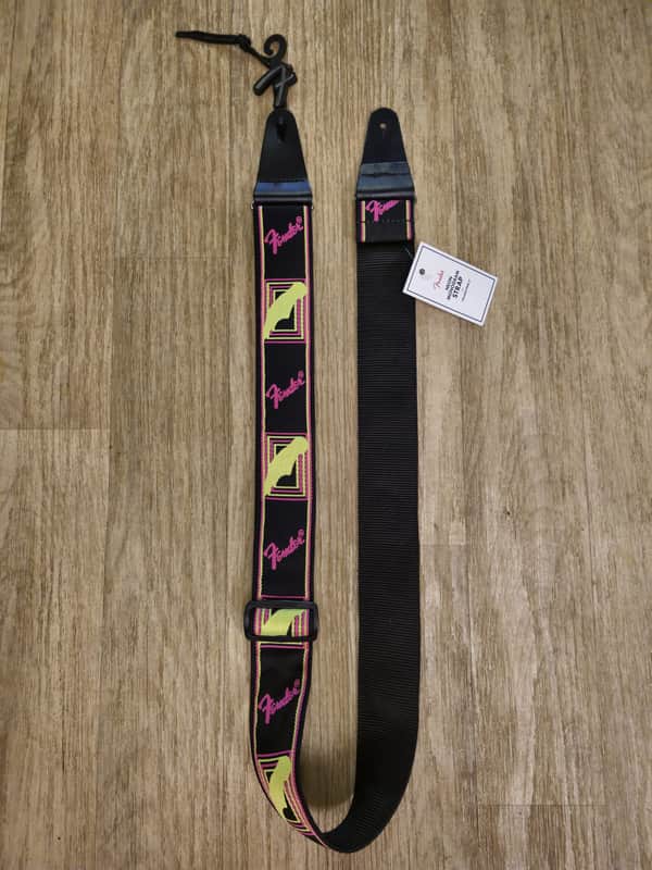 Fender Neon Monogramed Strap Black / Pink / Yellow