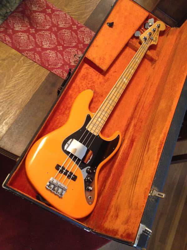 Fender  Jazz Bass 1980 Capri Orange w/ Maple Fretboard image 1