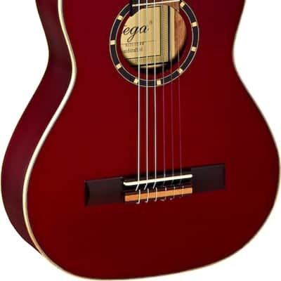 Ortega Guitars R121-1/2WR Family Series 1/2 Body Size Nylon 6-String Guitar w/ Free Bag, Spruce Top and Mahogany Body, Wine Red Gloss image 1
