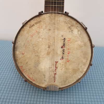 Vintage Antique 1930s Ukulele Uke Banjolele Banjo Mandolin Frying Pan Shaped Shaped Relic Slingerland Missing Bridge Project image 3