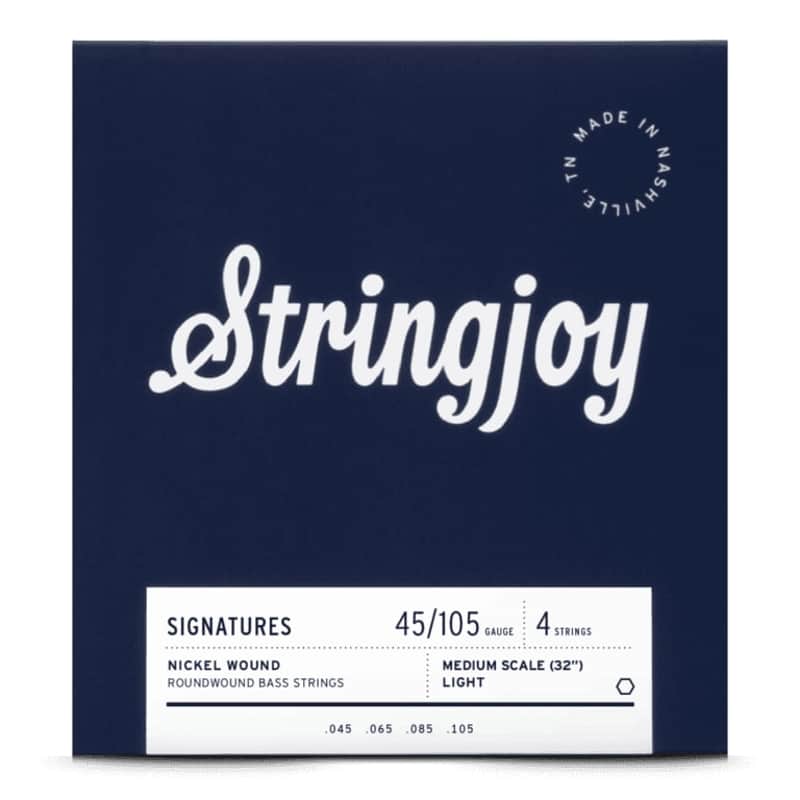 Stringjoy 45-105 Medium Scale 4 String Light Gauge Signatures - Nickel Wound Bass Guitar Strings-SJ-BA45105MS image 1