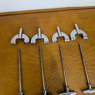 Pearl Hoshino MIJ Slingerland Torpedo Copy Bass Drum Tension Rods and Claws (x4) 1960s image 4