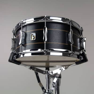 British Drum Company Merlin | 14x5.5" 10-Lug Maple / Birch Snare Drum Black Tulip Veneer. New with Full Warranty! image 15