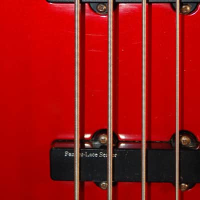 Fender 5 String Jazz Bass Active Electronics Gigbag 1990 Candy Apple Red image 8