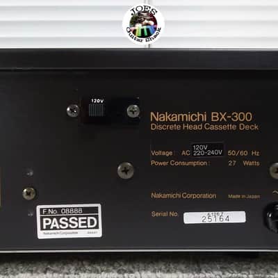 1985 Nakamichi BX-300 Discrete 3-Head, 120 or 220-240 Volts Dual Power, Direct Drive Stereo Cassette Deck, Recapped, Fully Serviced 09-01-2026, Excellent Condition L@@k! #164 image 8