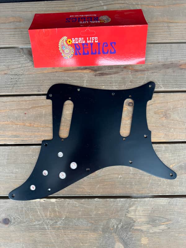 Real Life Relics Lead II [2] Pickguard Aged Black 1 Ply 11 Hole.  (PGAI5) image 1