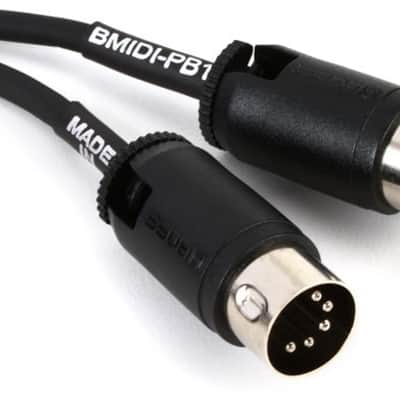 Boss BMIDI-PB1 MIDI Cable with Adjustable Straight/Angled DIN Connectors - 1 foot image 2