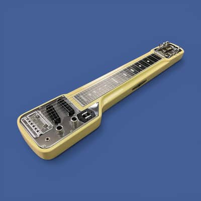 Guyatone Vintage Rare 1960s HG-92 Double Pickup Lap Steel MIJ Aged Ivory with Soft Case image 2