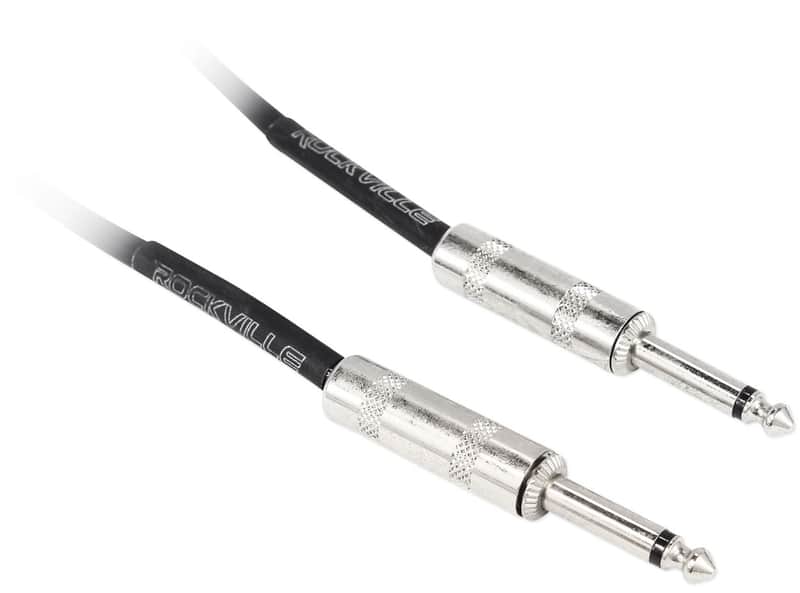 Rockville RCGT6.0B 6' 1/4'' TS to 1/4'' TS Guitar/Unbalanced Signal Cable-Black image 1