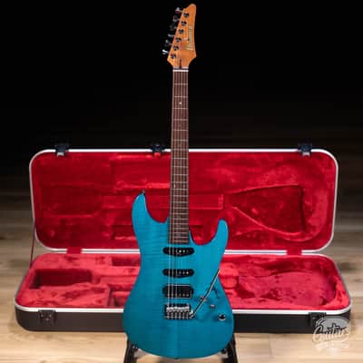 Ibanez MMN1 Martin Miller Signature Guitar w/ Case – Transparent Aqua Blue image 1