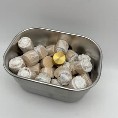 Light Gold Aluminum Knurled Knob 13x15mm 1/4" shaft. Set of 5 image 2